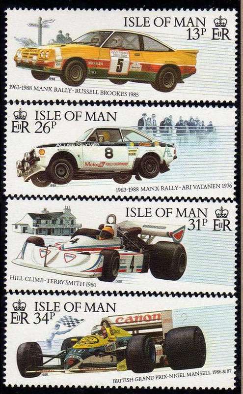 ISLE OF MAN 1988 "MOTOR SPORT" SET OF 4 UMM. SG 361-4. CAT 5 POUNDS.