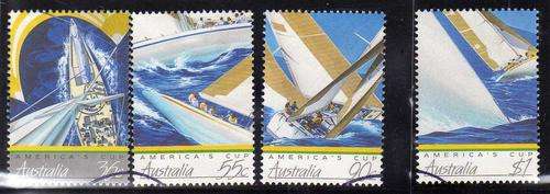 AUSTRALIA 1987 "AMERICA'S CUP" SET OF 4 VFU. SG 1046-49. CAT 5,45 POUNDS.