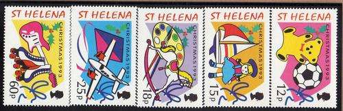 ST HELENA 1993 "CHRISTMAS" SET OF 5 U.M.M. SG 648-52. CAT 6,60 POUNDS.