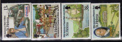 ST HELENA 1992 "LOCAL ANNIVERSARIES" SET OF 4 U.M.M. SG 621-4. CAT 6,50 POUNDS.