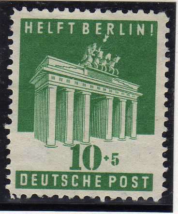 GERMANY "BRITISH & US ZONES" 1948 "AID TO BERLIN" 10 + 5PF MINT NO GUM. SG A140. CAT 8,50 POUNDS.