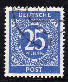 GERMANY "GB & US ZONES" 1946 25PF BLUE VFU. SG 914. CAT 8,50 POUNDS.
