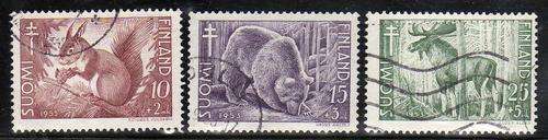 FINLAND 1952 "TB RELIEF FUND" SET OF 3 VFU. SG 518-20. CAT 7,50 POUNDS.