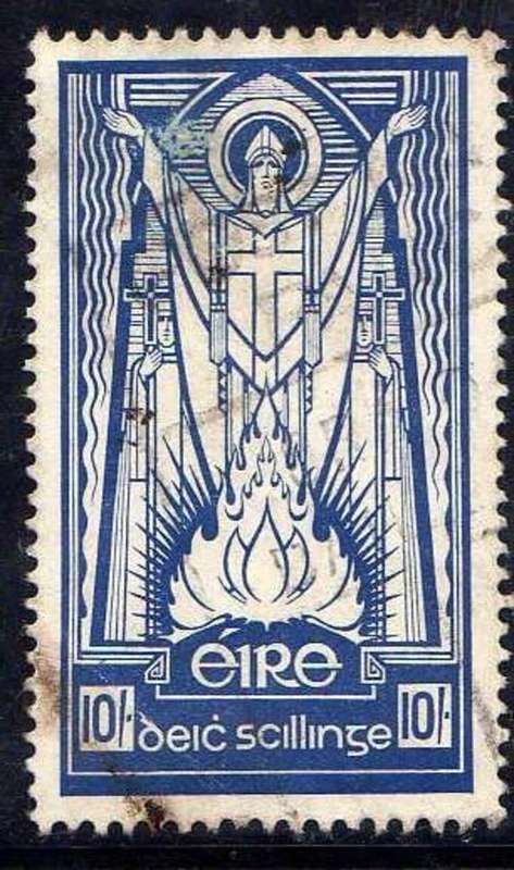 IRELAND 1940 DEFIN 10/- FINE USED. SG 125. CAT 7 POUNDS.