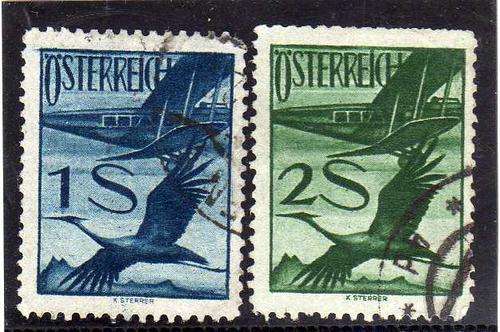 AUSTRIA 1925 AIR 1S + 2S VERY FINE USED. SG 631-2. CAT 19 POUNDS.