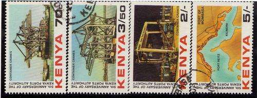 KENYA 1983 "5TH ANNIV PORTS AUTHORITY" SET OF 4 VFU. SG 252-55. CAT 10 POUNDS.