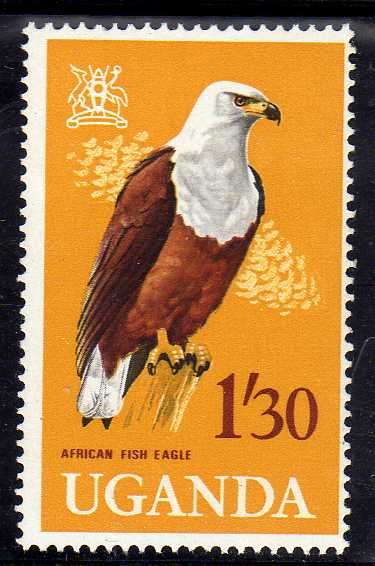 UGANDA 1965 "BIRDS" 1/30 U.M.M. SG 122. CAT 5,50 POUNDS.