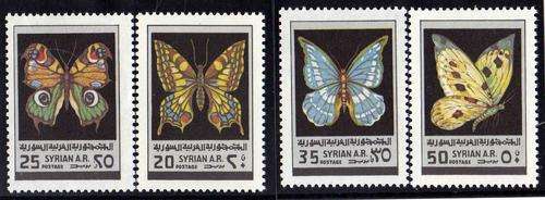 SYRIA 1979 "BUTTERFLIES" PART SET OF 4 LMM. SG 1435-6 & 1438-9.. CAT 11,30 POUNDS.