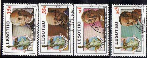 LESOTHO 1986 "STATUE OF LIBERTY CENT" SET OF 4 VFU. SG 705-8. CAT 6,25 POUNDS.