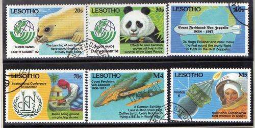 LESOTHO 1993 "ANNIVERSARIES AND EVENTS" SET OF 6 VFU. SG 1127-32. CAT 10,50 POUNDS.