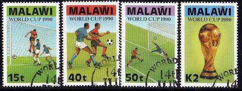 MALAWI 1990 "WORLD CUP SOCCER ITALY" SET OF 4 V.F.U. SG 838-41. CAT 12 POUNDS.