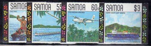 SAMOA 1990 "LOCAL TRANSPORT" SET OF 4 UMM. SG 840-3. CAT 6,70 POUNDS.