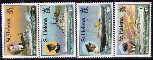ST HELENA 1987 "SHIPS - ROYAL VISITS TO ST HELENA" SET OF 4 U.M.M. SG 501-4. CAT 12 POUNDS.