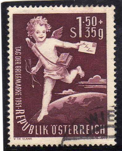 AUSTRIA 1952 "STAMP DAY" V.F.U. SG 1236. CAT 31 POUNDS.
