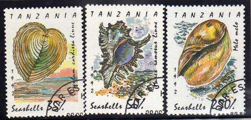 TANZANIA 1982 "SHELLS" SET OF 7 VFU. SG 1301-07. CAT 6 POUNDS.