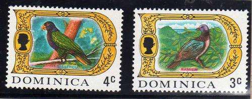 DOMINICA 1969 DEFIN 3c + 4c "BIRDS" LMM. SG 275a + 276a. CAT 8 POUNDS.