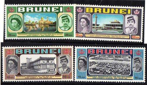 BRUNEI 1972 "ROYAL VISIT" SET OF 4 UMM. SG 192-5. CAT 7,40 POUNDS.