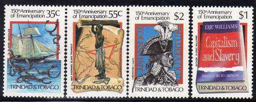 TRINIDAD AND TOBAGO 1984 "150TH ANNIV ABOLITION OF SLAVERY" SET OF 4 UMM. SG 661-4. CAT 9,75 POUNDS.