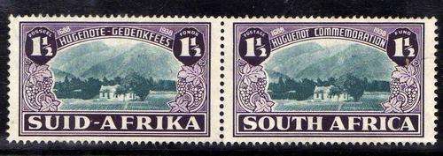 SOUTH AFRICA 1939 HUGUENOT 250TH ANNIVERSARY SET OF 3 PAIRS UNUSED MINT. SG 82-83. CAT 50 POUNDS.