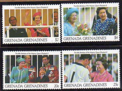 GRENADA GRENADINES 1991 "QE II 65th BIRTHDAY" SET OF 4 + MINISHEET UMM. SG 1393-97. CAT 9,60 POUNDS.