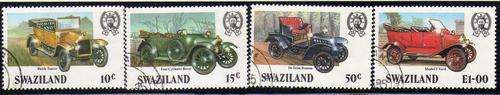 SWAZILAND 1985 "MOTORING CENTENARY" SET OF 4 VFU. SG 491-4. CAT 5,75 POUNDS.