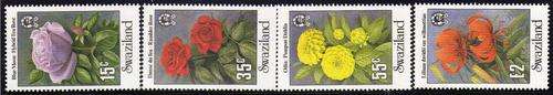 SWAZILAND 1987 "GARDEN FLOWERS" SET OF 4 UMM. SG 533-6. CAT 11,50 POUNDS.