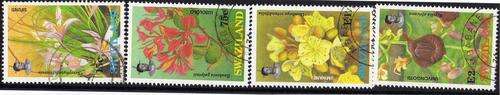 SWAZILAND 1991 "INDIGENOUS FLOWERS" SET OF 4 VFU. SG 594-7. CAT 6 POUNDS.