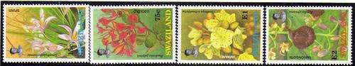 SWAZILAND 1991 "INDIGENOUS FLOWERS" SET OF 4 UMM. SG 594-7. CAT 5 POUNDS.