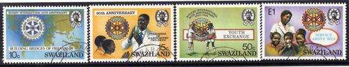 SWAZILAND 1985 "ROTARY 80TH ANNIV" SET OF 4 VFU. SG 477-80. CAT 5,75 POUNDS.