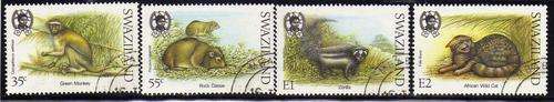 SWAZILAND 1989 SMALL MAMMALS SET OF 4 VFU. SG 549-552. CAT 14 POUNDS.