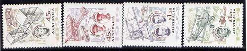 AUSTRALIA 1994 "AVIATION PIONEERS" SET OF 4 UMM. SG 1475-78. CAT 8,75 POUNDS.