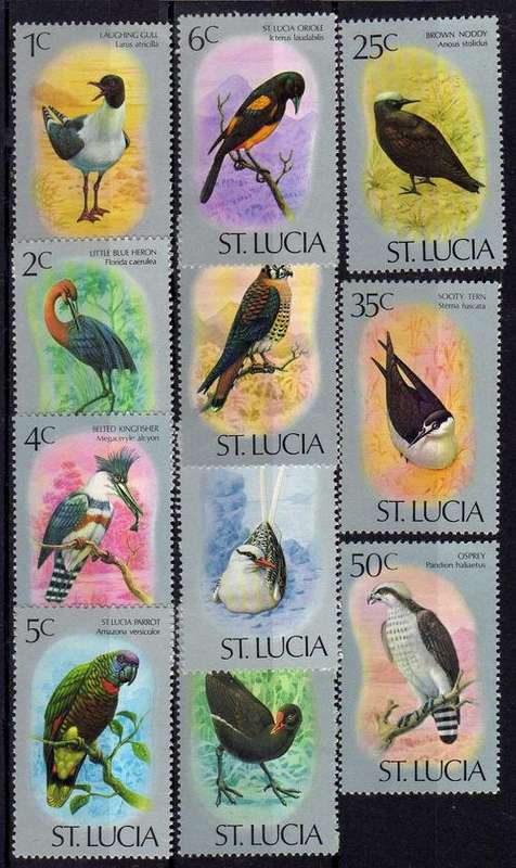 ST LUCIA 1976 BIRD DEFIN PART SET OF 11 MM(*). SG 415-426. CAT 21 POUNDS.