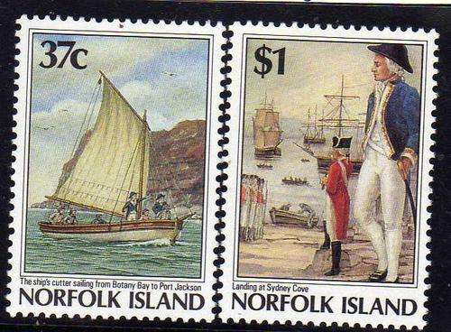 NORFOLK ISLAND 1988 "BI-CENTENARY OF SETTLEMENT"  SET OF 2 UMM(**). SG 436-7. CAT 5 POUNDS.