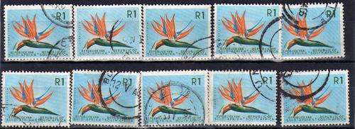 SOUTH AFRICA 1963-7 R1 DEFIN W/MARK RSA x 10 VERY FINE USED. SACC 235, SG 236. CAT R2500, SG 480 GBP