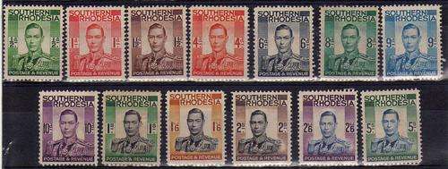 SOUTHERN RHODESIA 1937 DEFIN SET OF 13 L.M.M. SACC 42-54. CAT R1795 AS UMM. (SACC 2015)