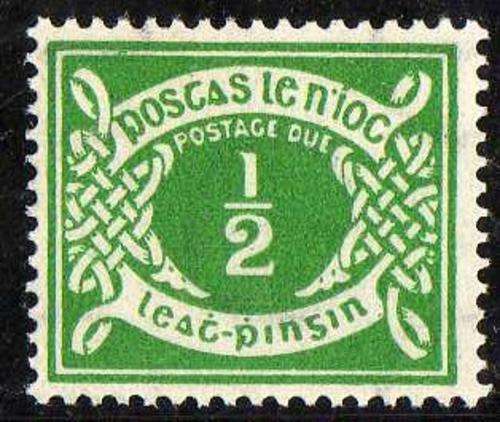 IRELAND 1940-70 POSTAGE DUE 1/2d LMM. SG D5. W/MARK W22. CAT 35 POUNDS.
