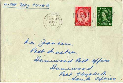 GREAT BRITAIN 5/12/1952 PLAIN FDC 1,5d + 2,5d. SG 517 + 519. CAT 25 POUNDS.