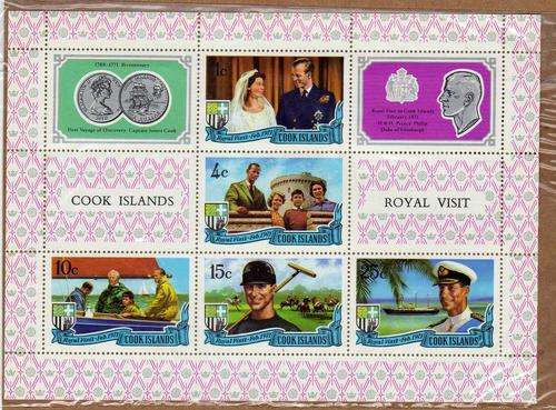 COOK ISLANDS 1971 "VISIT BY DUKE OF EDINBURGH" MINI SHEET U.M.M. SG MS 350. CAT 6,50 POUNDS.