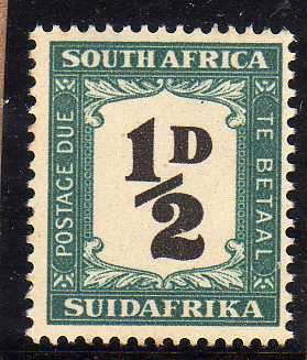 SOUTH AFRICA 1948-9 1/2d POSTAGE DUE UMM. SACC 33. CAT R100.(SACC 2019-20)