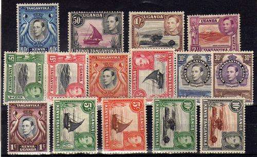 KENYA UGANDA TANGANYIKA 1938 PART SET OF 15. CAT 67 POUNDS.