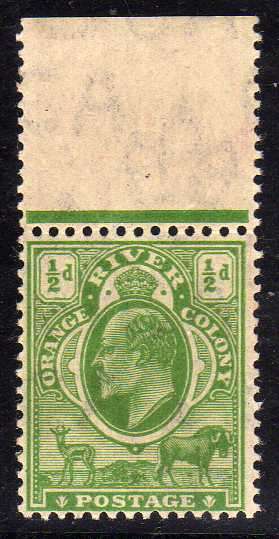 ORANGE RIVER COLONY 1905 1/2d DEFIN UMM (W/MARK MULTI CROWN CA). SACC 93. CAT R370.