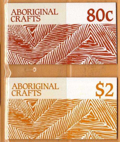 AUSTRALIA 1987 "ABORIGINAL CRAFTS" 80c + $2 BOOKLET UMM. SG 1093-1097. CAT 13,90 POUNDS.