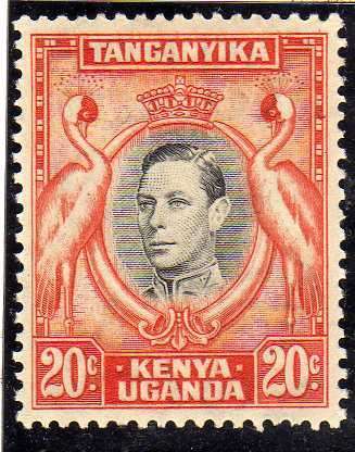 KENYA UGANDA TANGANYIKA 1938 DEFIN 20c PERF 13,25 UMM(**). SG 139. CAT 40 POUNDS.