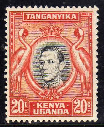 KENYA UGANDA TANGANYIKA 1938 DEFIN 20c PERF 13,25 LMM(*). SG 139. CAT 40 POUNDS.