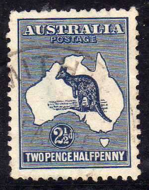 AUSTRALIA 1915 DEFIN 2,5d DEEP INDIGO VERY FINE USED. SG 36b. CAT 8,50 POUNDS.