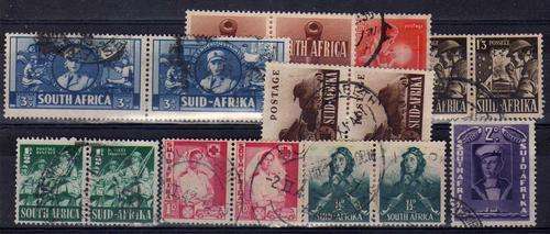 SOUTH AFRICA 1941-42 LARGE WARS SET OF 8 UNITS + 1943 1/3d PAIR FU. SACC 87-94 + 103a. CAT R1218.