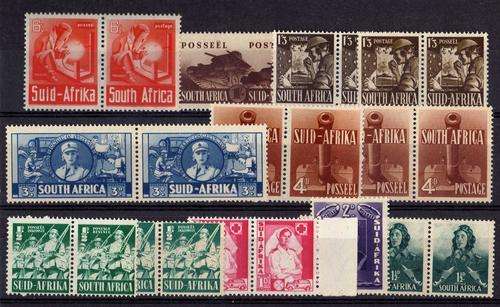 SOUTH AFRICA 1941-42 LARGE WARS 12 UNITS INCLUDES SHADES MIXED LMM + UMM. CAT R1860.