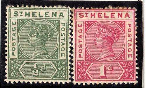 ST HELENA 1890-97 DEFIN 1/2d + 1d MM (*). SG 46-47. CAT 21,75 POUNDS.