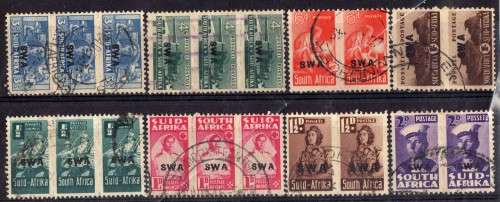 SOUTH WEST AFRICA 1943 SMALL WARS SET 8 UNITS FINE USED. SACC 149-156. CAT R525. (2015 SACC)