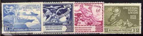 BECHUANALAND 1949 UPU SET OF 4 VERY FINE USED. SACC 133-136. CAT R175.(2015)